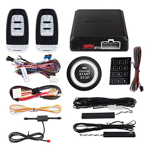 EASYGUARD EC002-p2 Smart Key RFID PKE Car Alarm System Auto Start & Engine Start Stop Button & Touch Password Entry Rolling Code