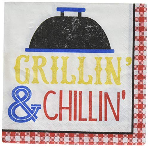 Amscan BBQ Picnic Beverage Napkins, One Size, Multicolor