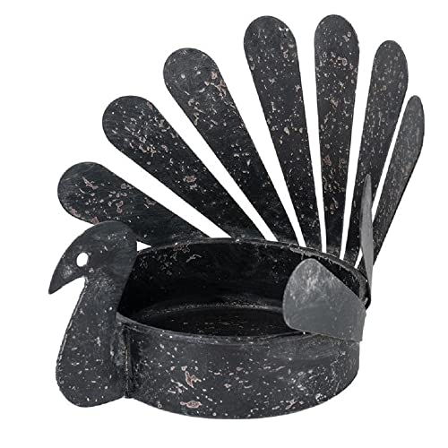 Blossom Bucket Laser Cut Metal Turkey Candle Holder, Small, 6.25-inch Width