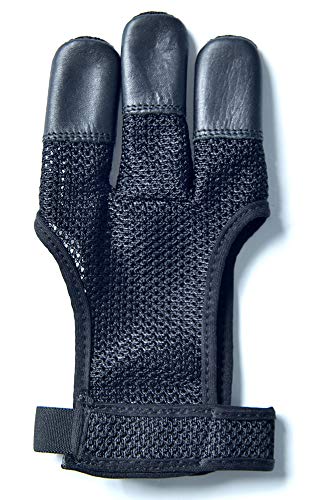 Universe Archery Polyester Glove | Handmade Shooting Hunting Three Finger Gloves | Recurve Bow Archery Polyester Gloves | Excellent Fitting (XXL)