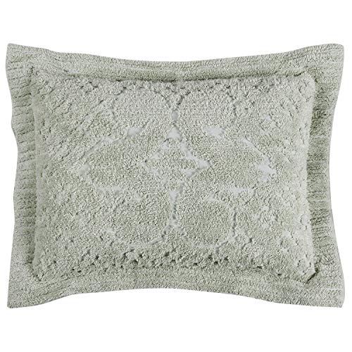 Better Trends Ashton Collection is Super Soft and Light Weight in Medallion Design 100 Pecent Cotton Tufted Unique Luxurious Machine Washable Tumble Dry, Standard Sham, Sage