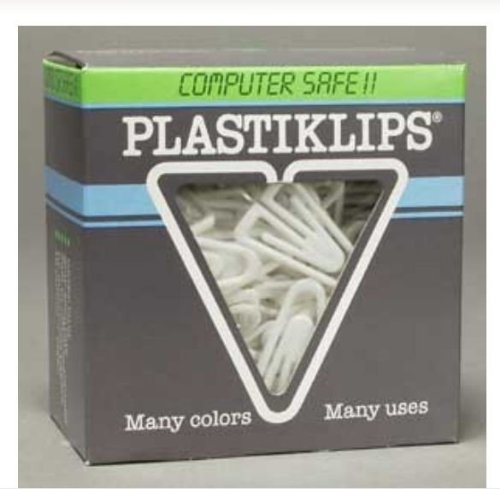 Baumgartens Plastiklips Paper Clips Large Size 200 Pack White (LP-0610)