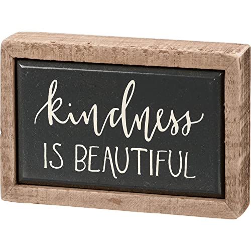 Primitives By Kathy 113337 Kindness is Beautiful Mini Box Sign, 4-inch Length, Wood