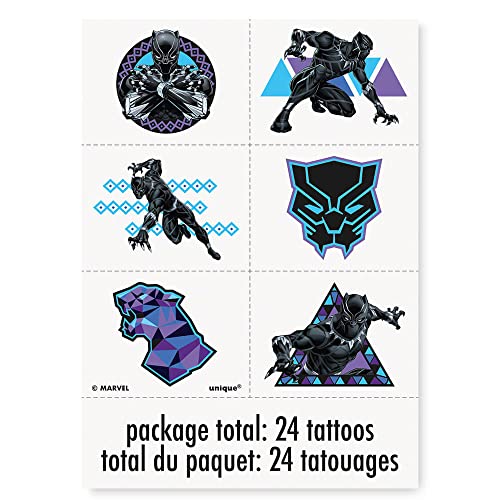Unique Industries BLACK PANTHER 4 Tattoo Sheets/Favors