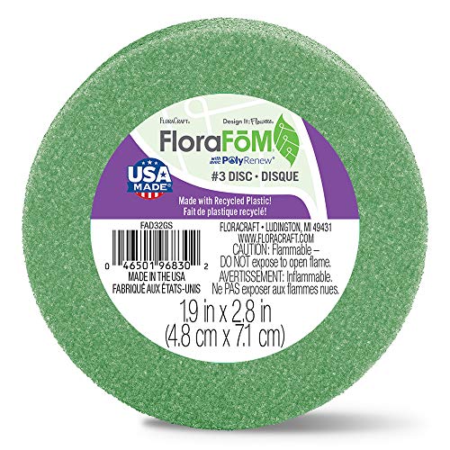 Floracraft FAD32 Styrofoam Disc Arranger, 2.93-Inch by 1.93-Inch, Green