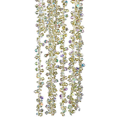 Kurt Adler Gold and Irridescent Bead Christmas Tree Garland (9 feet)