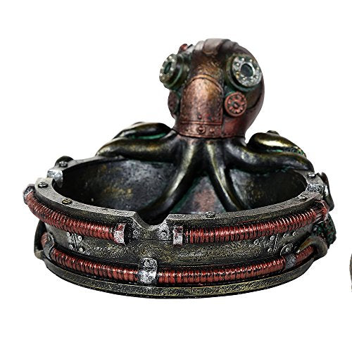Pacific Trading Giftware Steampunk Octopus Cigarette Ashtray Coin Tray Decorative Tabletop Accessory
