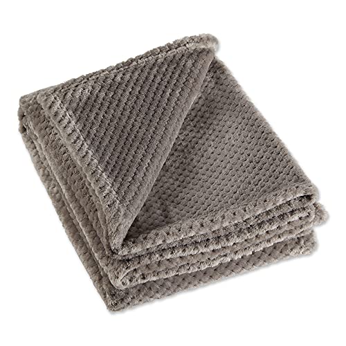 DII Design Bone Dry DII Large Pet Throw Blanket, 50x60, Warm, Soft, Plush for Couch, Car, Trunk, Cage, Kennel, Dog House-Gray