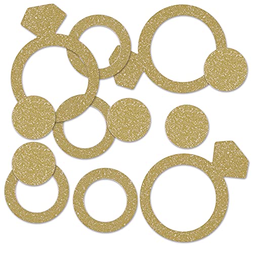 Beistle Gold Glittery Diamond Ring Confetti - 1 Pack