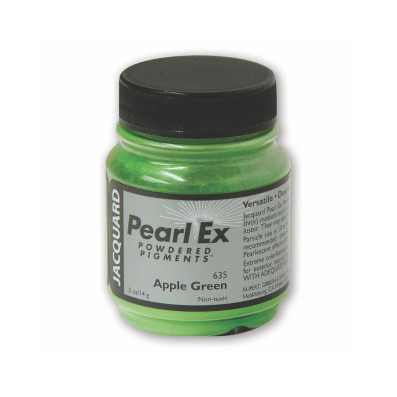 Pearl-Ex Pigment by Jacquard, Creates Metallic or Pearlescent Effect.5 Ounce Jar, Apple Green