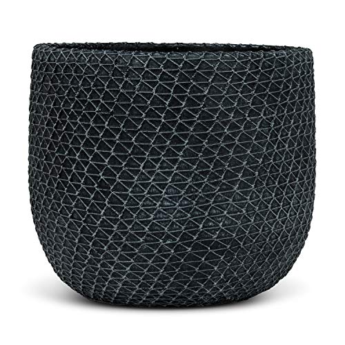 Abbott Collection  27-TERRAIN-828-LG Lg Mesh Texture Planter-Char-7" D, 7 inches D, Charcoal