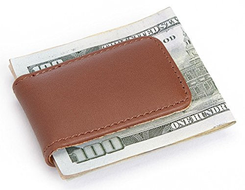 Royce Leather Genuine Leather Magnetic Money Clip Tan