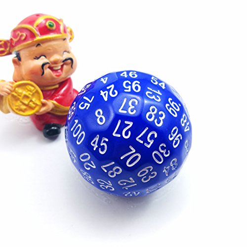 Bescon Dice Polyhedral Dice 100 Sides Dice, D100 die, 100 Sided Cube, D100 Game Dice, 100-Sided Cube of Blue Color