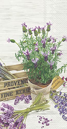 Boston International 16 Count 3-Ply Paper Guest Towel Napkins, The Flavor of Provence