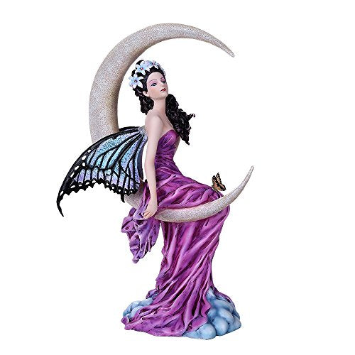 Pacific Trading Giftware Celestial Precious Stone Amethyst Moon Fairy Collectible Figurine Nene Thomas Art Inspiration Official Licensed Collectible 12 Inch Tall