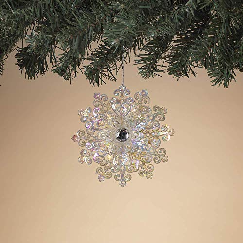 Gerson 2618680 Iridescent Plastic Snowflake Ornament 4.7" H