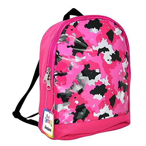 UPD Foil Splash Camo Mini Backpack - Pink Camouflage Glitter Backed Backpack Print with Zippered Compartment, Perfect Backpack for Kids and Teens, Ideal for School, Travel, Road Trips and More - 11 Inches