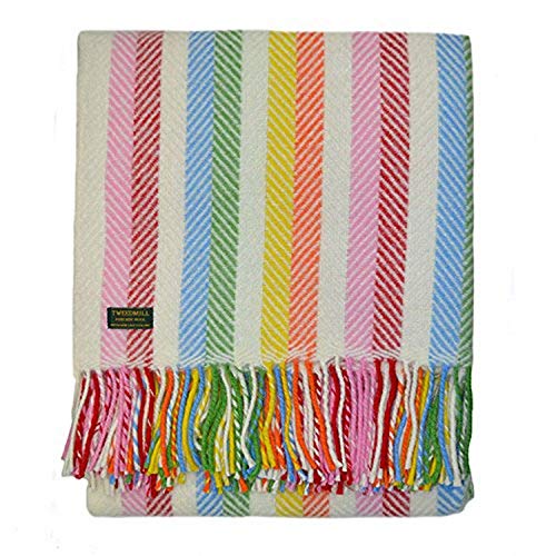 Birchwood Tweedmill St. Asaph Throw Blanket, Rainbow Stripe