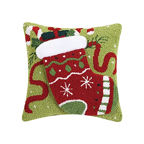 Peking Handicraft 31TG786C14SQ Stocking Hook Pillow with 3D Details, 14-inch Length