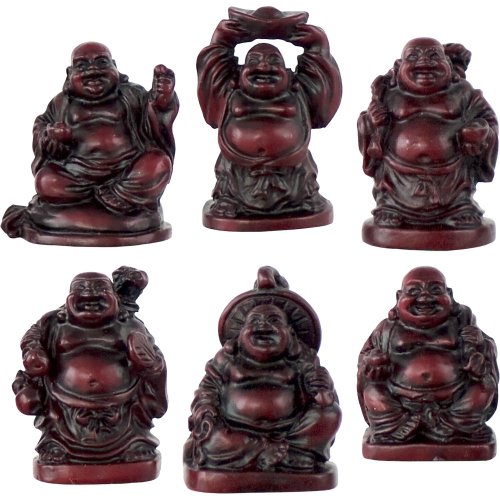 Kheops International New Age Source The Polyresin Feng Shui Figurines 1 inch Buddha Redstone