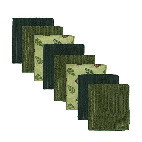 DII Microfiber, Autumn Leaves, Dishtowel, Vine Green