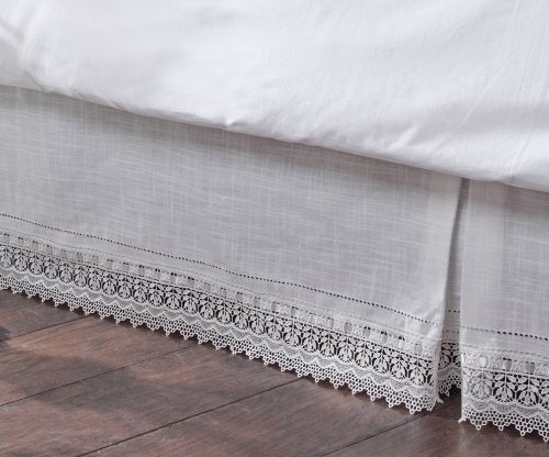 Belle Maison Stylemaster Renaissance Home Fashion Sophia Dust Ruffle/Bed Skirt, King, Ivory