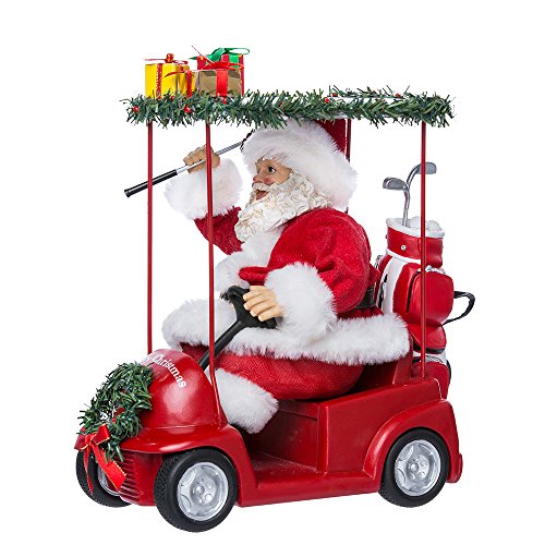 Kurt Adler C7480 11.25" Fabriche Santa Driving Golf Cart