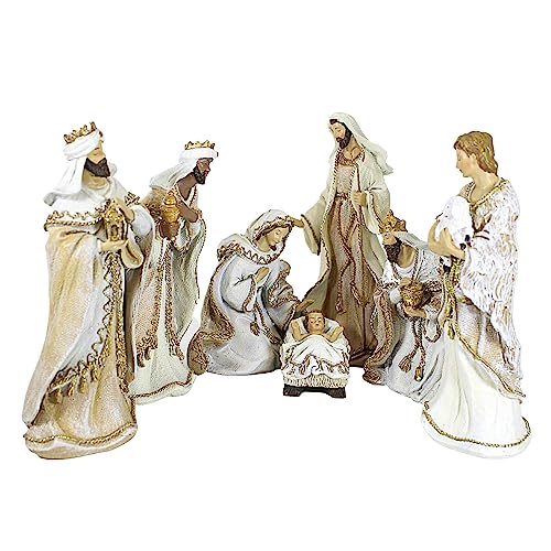 Roman Christmas - Seven Piece Woven Nativity Set 8.5" H, Christmas Collection, Resin, Nativities, Christmas Giftware, Inspirational, Durable, Long Lasting, Beautifully Detailed