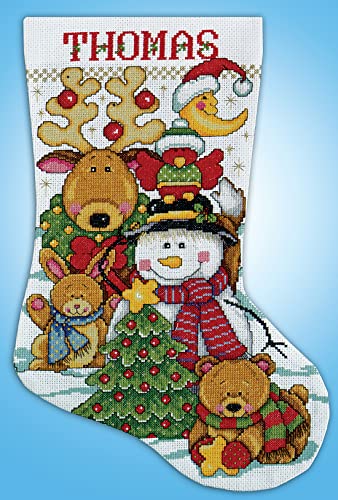 Design Works Crafts Tobin DW5410 Making New Friends Stocking Counted Cross Stitch Kit, 17-Inch Long, 14 Count