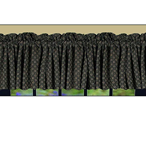 Home Collection by Raghu Kingston Jacquard Valance, 72 by 15.5-Inch, Nutmeg/Black