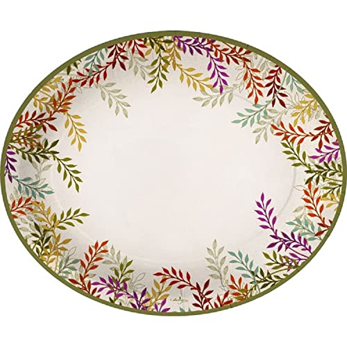 Design Design 628-10102 Foliage And Feathers Plate, XLarge, Oval