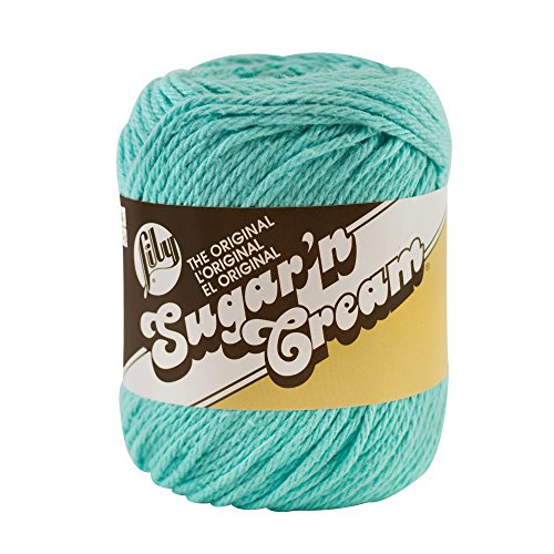 Spinrite Yarns (CA) Lily Sugar 'N Cream The Original Solid Yarn, 2.5oz, Medium 4 Gauge, 100% Cotton - Seabreeze - Machine Wash & Dry