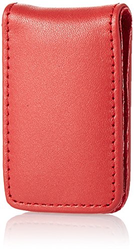 Royce Leather Magnetic Money Clip in Leather with Suede Lining, Red, One Size