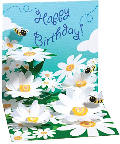 Up With Paper 3D Greeting Card - BEES & FLOWERS - Birthday
