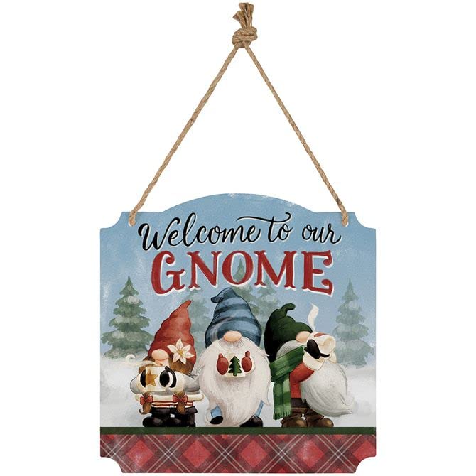 Carson Home Accents Welcome Gnome Metal Wall Decor, 12-inch Height
