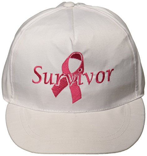 Beistle Embroidered Survivor Cap, One Size, White/Pink