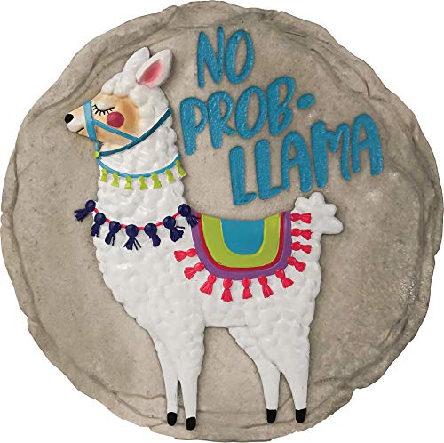 Spoontiques 13218 No Prob-Llama Stepping Stone, White