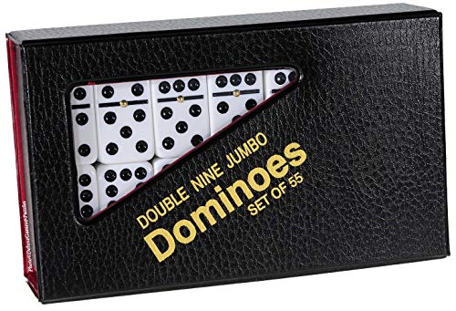 CHH Dominoes Double 9 Nine Jumbo Size White Tile with Spinners