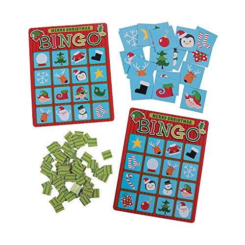 Fun Express Christmas Bing Game -16 Gane Cards, Callout Cards, Chips and More