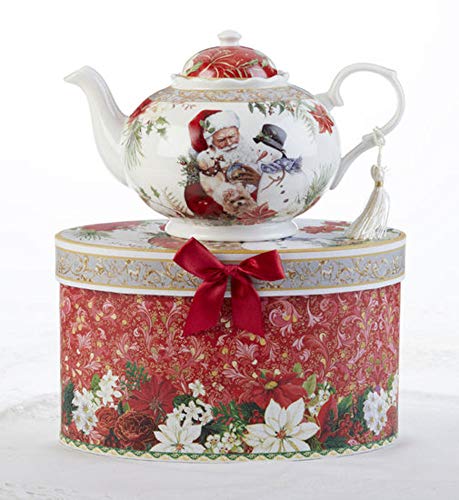 Delton Products 8150-3 Porcelain Tea Pot, Santa, 9.5 x 5.6 inch