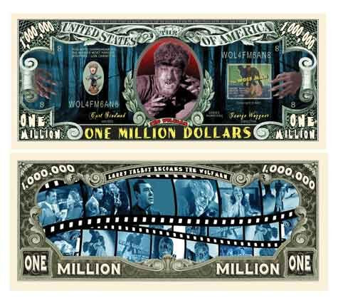 American Art Classics Set of 10 - Wolfman Million Dollar Bill