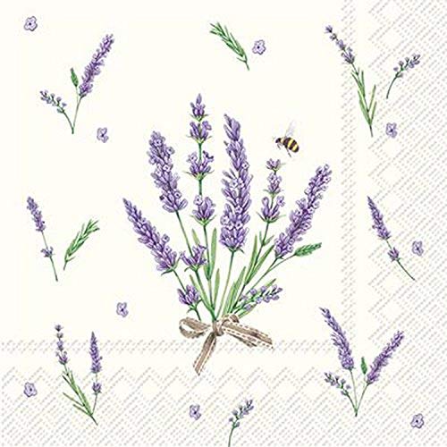 Boston International Celebrate the Home Floral 3-Ply Paper Cocktail Napkins, Bouquet of Lavender, 20 Count
