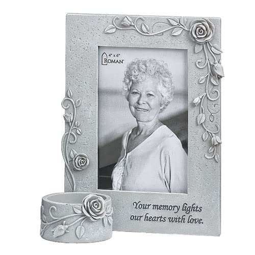 Roman Memorial Frame Holds 4 x 6 Photot, 8.5-inch Height, Family Memories, Table Accent, Home Decor
