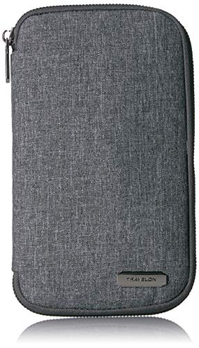 Travelon RFID Blocking Family Passport Zip Wallet, Gray Heather