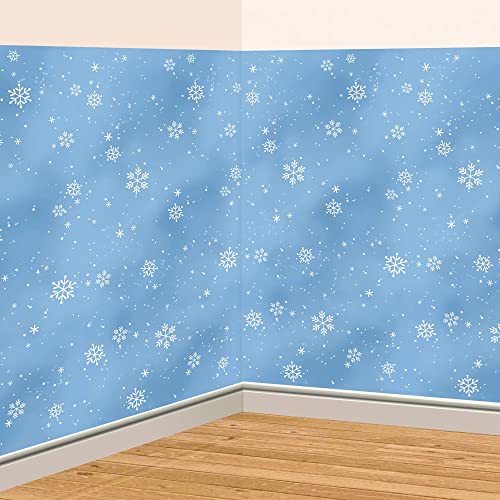 Amscan Winter Snow Flurries Room Roll - 4&