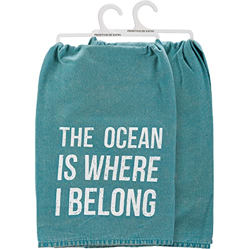 Primitives by Kathy 112870 Kitchen Towel The Ocean is Where I Belong, 28-inch