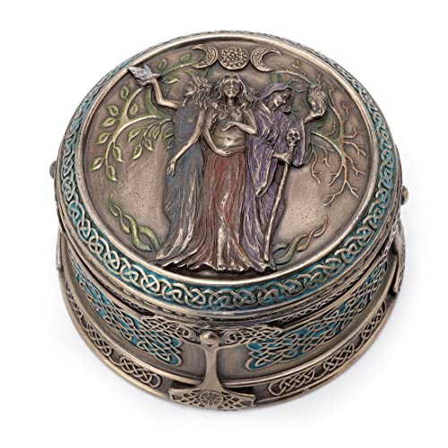 Unicorn Studio Veronese Design Celtic Triple Goddess Maiden Mother Crone Trinket Box