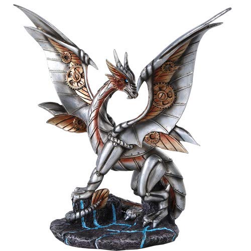 Pacific Trading Giftware Steampunk Inspired Mechanical Gearwork Dragon Sculpture 12 Inch