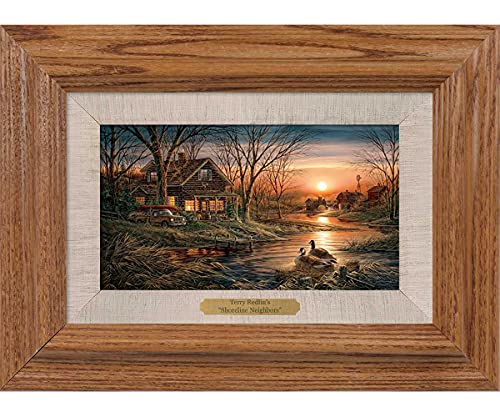 Wild Wings(MN) Shoreline Neighbors Framed Oak Collage by Terry Redlin