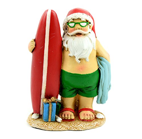 Midwest Design Touch of Nature Beach Christmas Surf Board Santa 3.25inch